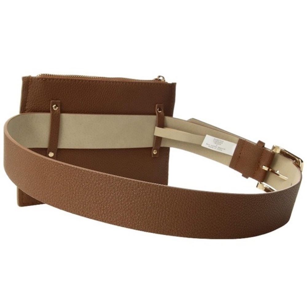 *VINCE CAMUTO* Cognac Double Pocket Belt Bag - Picture 2 of 9
